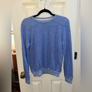 J.Crew size medium blue with white long sleeve banded lightweight sweater